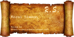 Rozsi Simeon névjegykártya